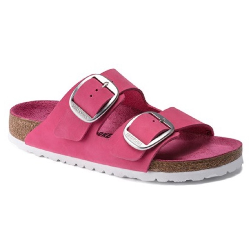 NWT Size 38 Birkenstock Arizona Big Buckle Fuchsia Pink Nubuck Sandal
